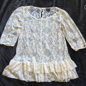 Lacy babydoll mini dress with ruffles
